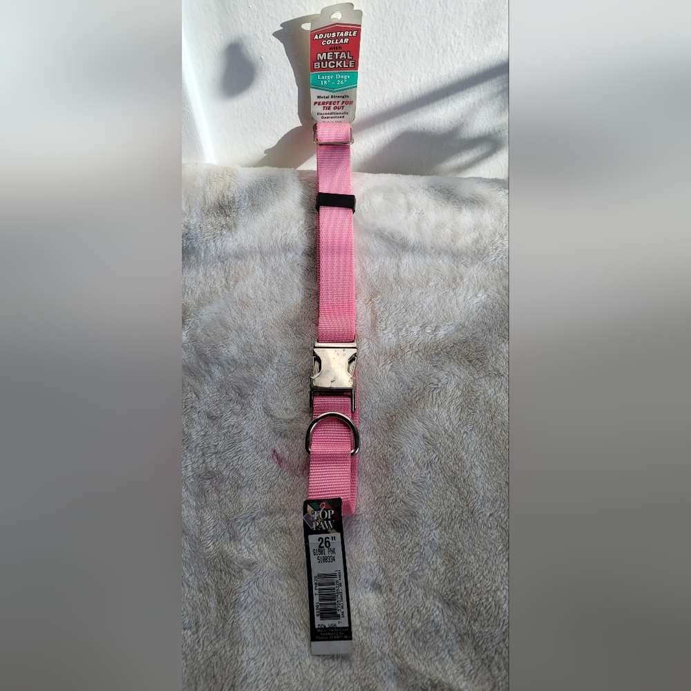 Top Paw Large Dog Collar 18" to 26" Pink
